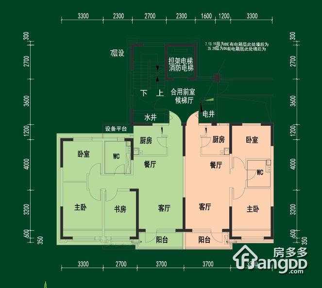 碧桂园公园里3室2厅1卫户型图