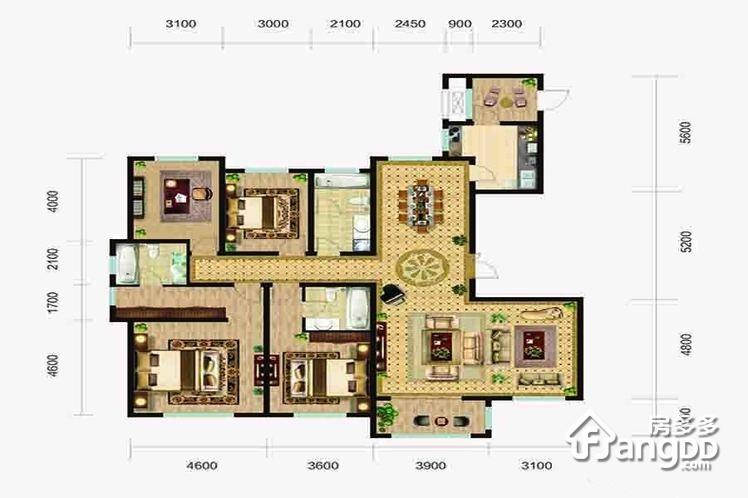 阳光揽胜3室2厅3卫户型图