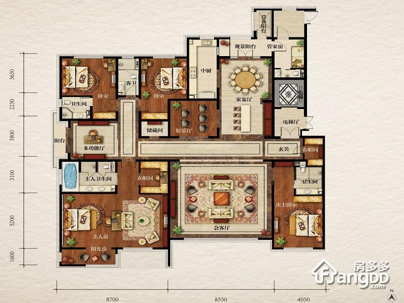 伊泰华府世家5室3厅4卫户型图