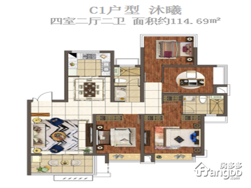 弘阳昕悦府4室2厅2卫户型图