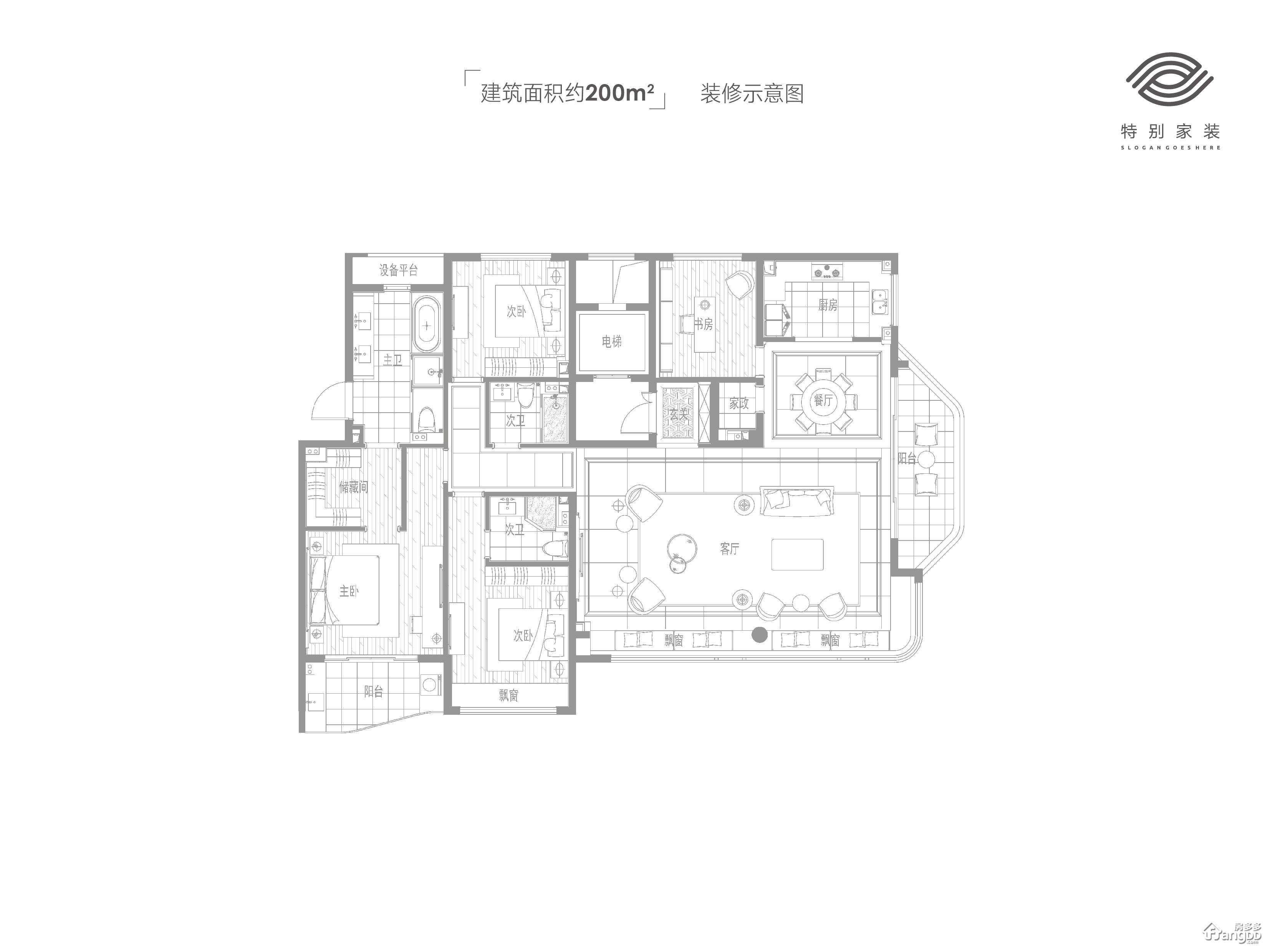 融信公馆arc4室2厅3卫户型图