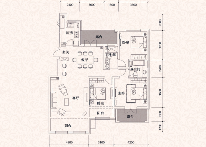 长春3室2厅3卫140㎡-长春绿地城户型图-买房大师