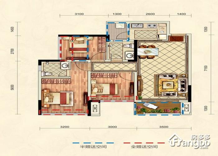 成都3室2厅3卫84-邦泰华府公馆户型图-买房大师