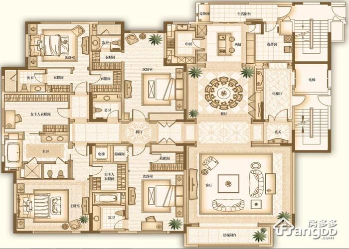 青岛5室2厅5卫460㎡-远洋公馆户型图-青岛房多多