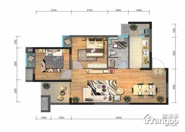 成都2室2厅2卫79㎡-金地天府城户型图-买房大师